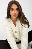 Heart Neckline Long Sleeve Sweater with Button Closure