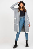 Unbuttoned Women's Long Sleeve Cardigan with Pockets