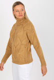 Openwork Turtleneck Sweater with Long Sleeves
