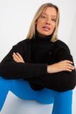 Openwork Turtleneck Sweater with Long Sleeves