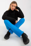 Openwork Turtleneck Sweater with Long Sleeves