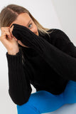 Openwork Turtleneck Sweater with Long Sleeves