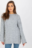 Extended Cut Women's Sweater with Wide Long Sleeves