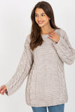 Extended Cut Women's Sweater with Wide Long Sleeves