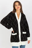 Buttoned Women's Long Sleeve Sweater with Imitation Pockets
