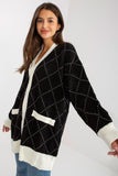 Buttoned Women's Long Sleeve Sweater with Imitation Pockets
