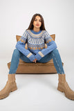 Decorative Long Sleeve Stand-Up Collar Women's Sweater