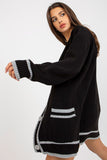 Long-Sleeved Cardigan with Button Closure and Pockets