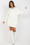 Extended Cut Women's Sweater with Heart Neckline and Long Sleeves