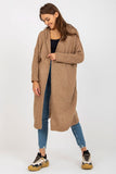 Hooded Long Cardigan with Decorative Back Inscription