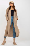 Long Unbuttoned Cardigan with Slip Pockets and Long Sleeves