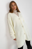 Extended Cut Button Cardigan with Long Sleeves