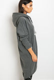 Extended Cut Women's Zippered Hoodie with Side Pockets
