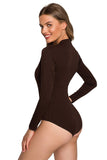 Elegant Knitted Bodysuit with Deep Neckline for Fall Style
