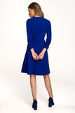 Chic Flared Dress with Ruffled Sleeves and Binding Detail