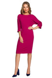 Waist-Defining Batwing Sleeve Dress with Lining