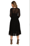 Romantic Chiffon Dress with Ruffled Waist and Wide Sleeves