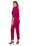 Chic Multi-Way Jumpsuit with Shawl Collar & Waist Tie