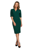 Elegant Batwing Sleeve Pencil Dress with Zipper Closure