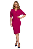 Elegant Batwing Sleeve Dress with Pencil Skirt Design