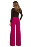 Feminine Wide-Leg Cropped Pants with Chic Low Waist