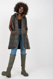 Quilted Down Vest with Detachable Hood and Zippered Pockets