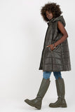Quilted Down Vest with Detachable Hood and Zippered Pockets