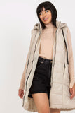 Quilted Down Vest with Detachable Hood and Zippered Pockets