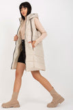 Quilted Down Vest with Detachable Hood and Zippered Pockets