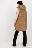 Quilted Down Vest with Detachable Hood and Zippered Pockets
