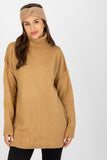 Extended Cut Turtleneck Sweater with Long Sleeves