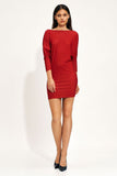Trendy Bat Sleeve Mini Dress with Boat Neckline