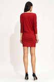 Trendy Bat Sleeve Mini Dress with Boat Neckline
