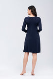 Elegant Winter Nightgown with Lace and 3/4 Sleeves