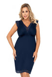 Elegant Lace Trimmed Chemise with Bust-Shaping Bra