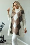 Soft Fluffy Poncho Cut Sweater with Turtleneck