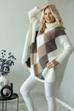 Soft Fluffy Poncho Cut Sweater with Turtleneck
