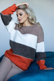 Cozy Multicolor Knit Sweater with Wool Blend