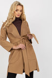 Unlined Long Sleeve Women's Tie Belt Coat with Pockets