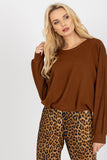 Long-Sleeve Boat Neck Sweater with Back Slit Detail