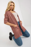 Unbuttoned 3/4 Sleeve Cardigan with Slip Pockets