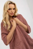 Unbuttoned 3/4 Sleeve Cardigan with Slip Pockets