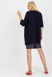Unbuttoned 3/4 Sleeve Cardigan with Slip Pockets