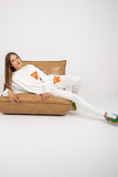 Cozy Loose-Fit Sweatsuit Set with Decorative Patch