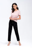 Cozy Autumn Pajama Set with Short Sleeve Blouse & Pants