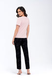 Cozy Autumn Pajama Set with Short Sleeve Blouse & Pants