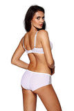 Elegant Snow White Soft Balconette Bra with Zirconia Detail