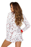 Cute Cuddly Pajamas with Teddy Bear Print and Frilly Shorts