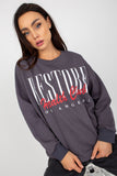 Decorative Print Long-Sleeved Cotton Sweatshirt