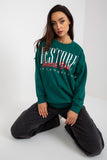 Decorative Print Long-Sleeved Cotton Sweatshirt